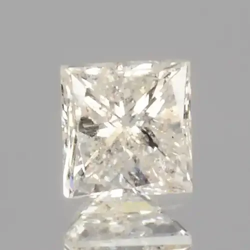 0.14 Cts Untreated Natural White Diamond Princess Cut Africa