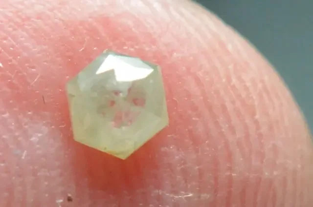 0.19ct 3.6mm Silver Grey Hexagon rose cut Diamond