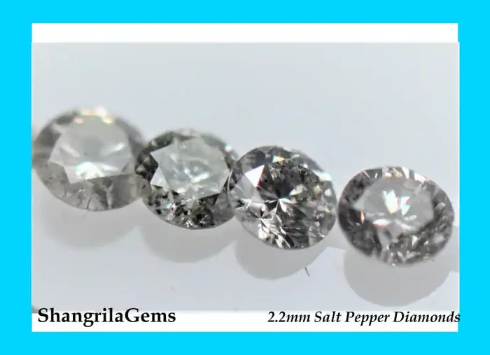 0.25ct 2.2mm Salt Pepper diamonds AA grade 5 gems