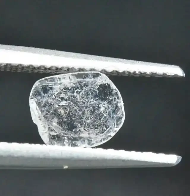 0.25ct 6.8 silver grey diamond slice 6.8 by 5.8 by 0.4mm