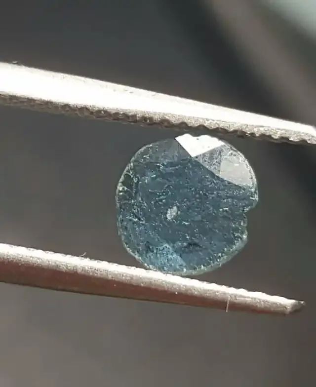 0.25ct 7.1mm blue diamond slice 0.25ct 7.1 by 6.8 by 0.5mm