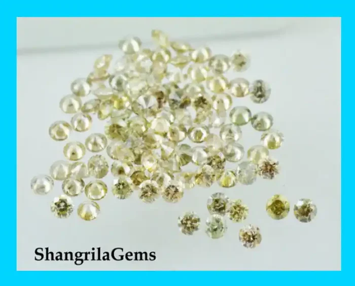 0.25ct vintage champagne brilliant cut round 8 diamonds approx