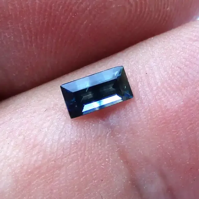 0.43cts Natural Australian Blue Parti Sapphire Baguette Cut