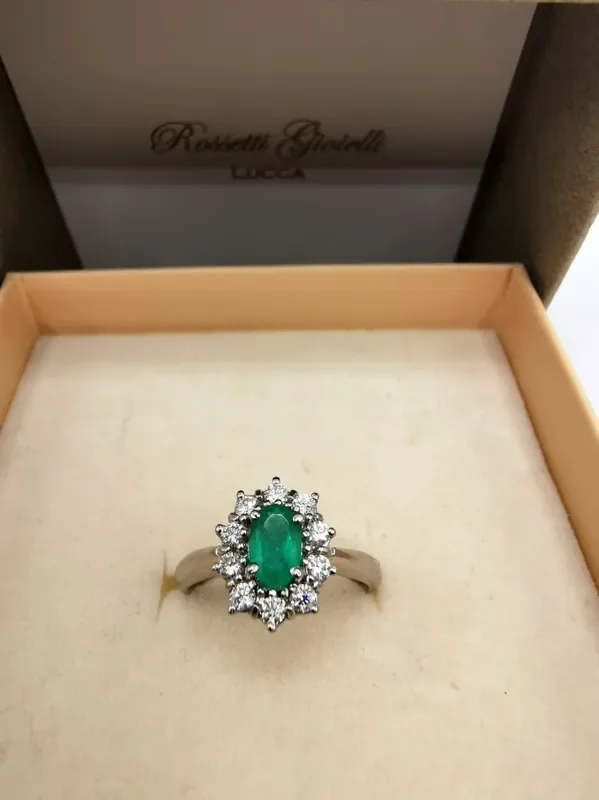 0,45/76 Colombian Emerald 18k Solid Gold Ring Colombian Emerald Colombian