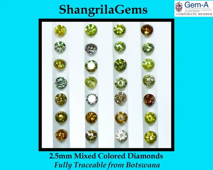 0.5 2.5mm Mixed Color Diamonds Brilliant Cut