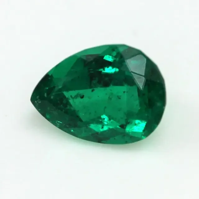 0.56cts Natural Emerald Pear Shape Mixed Step Cut