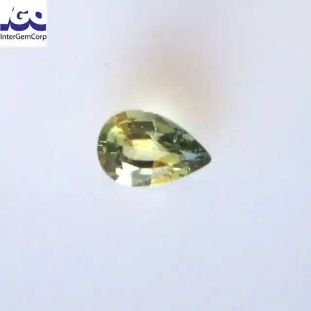 0.57cts Natural Australian Yellow Parti Sapphire Pear Shape