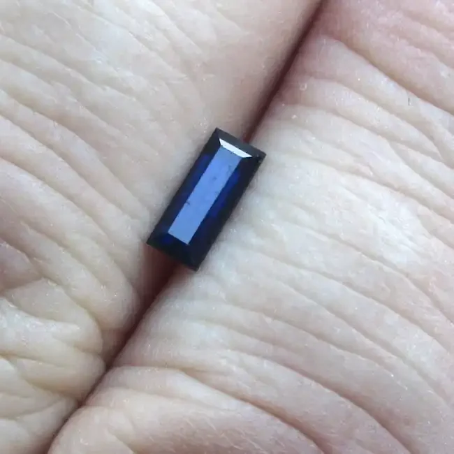 0.66cts Natural Australian Blue Sapphire Baguette Cut