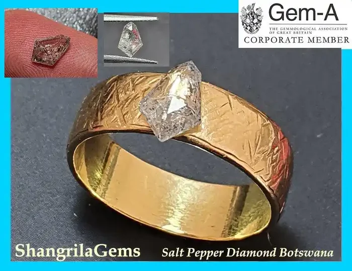0.67ct 7.68mm Shield shape Salt and Pepper Diamond