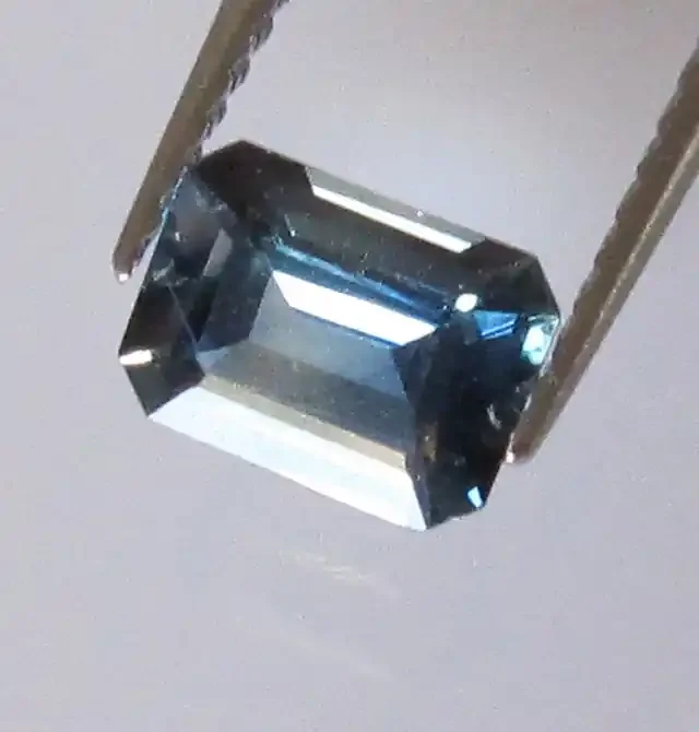 0.73cts Natural Australian Emerald Cut Blue Parti Sapphire
