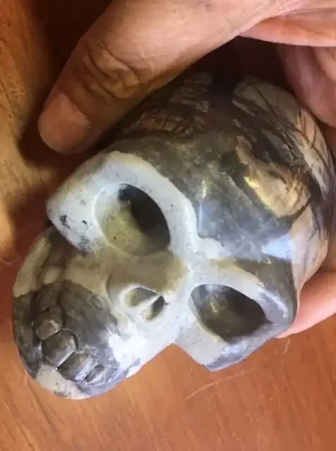 0.75 Kilo veined stripes Jasper Gemstone Skull