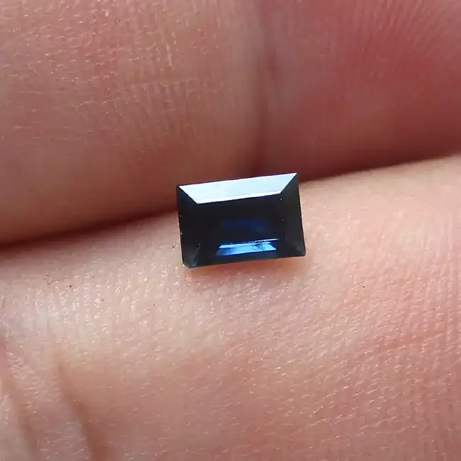 0.75cts Natural Australian Blue Sapphire Baguette Cut