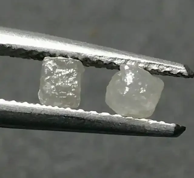 0.80 pair 3.5mm silver grey cube diamonds SPECIAL OFFER