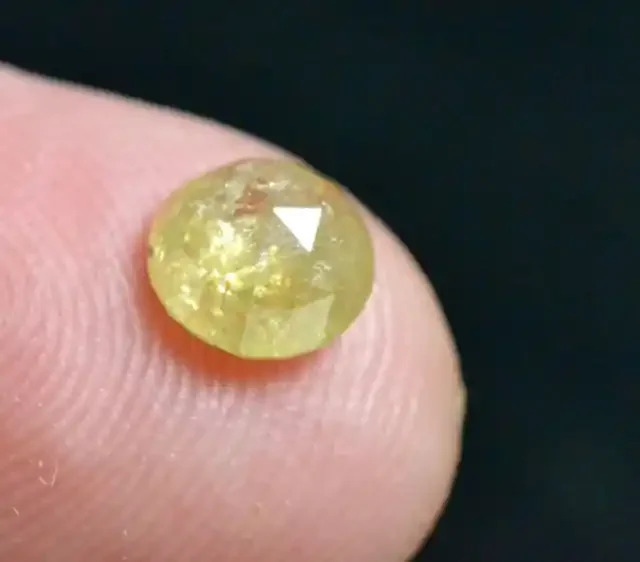0.95ct 7.9mm round rose cut diamond pale yellow 7.9 by 3.1mm