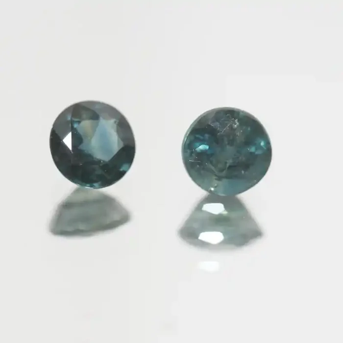 0.97 Ct Blue Sapphire Pair Faceted Round 4.5mm.(SKU303)