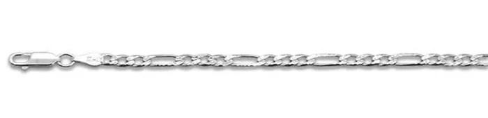 080-3MM Pave Figaro Chain .925 Solid Sterling Silver Available in 7″- 30″ inches NEW