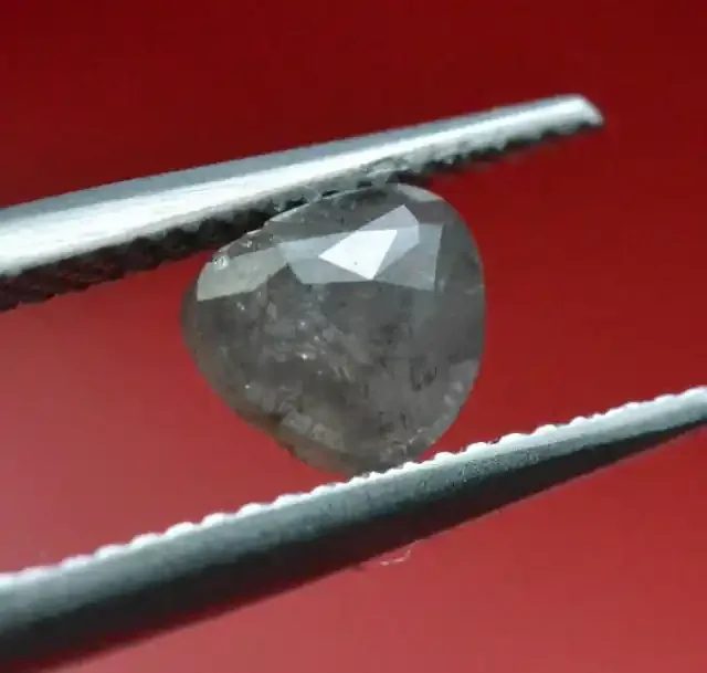 1.05ct grey heart shape diamond rose cut 6.55 by 6.45 by 2.8mm