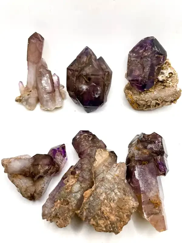 1.05Kg 6 Piece Shangaan Amethyst Wholesale Flat, Chibuku Mine, Zimbabwe