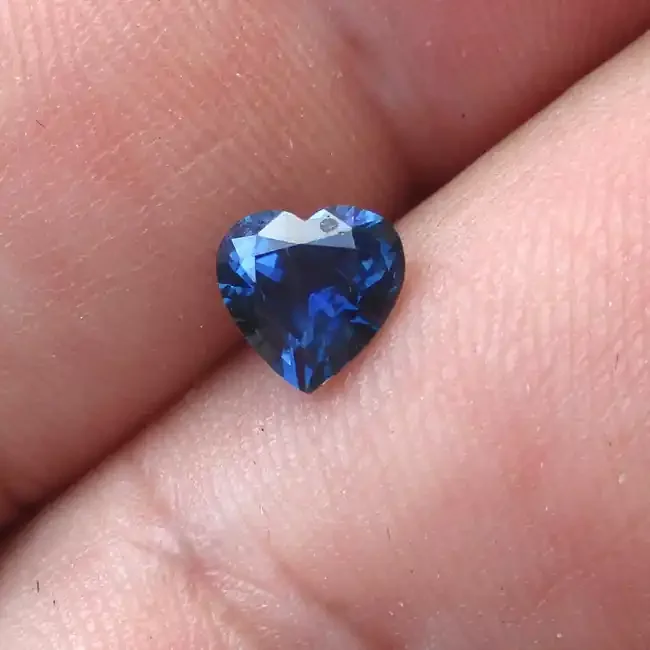 1.08cts Natural Australian Blue Sapphire Heart Cut