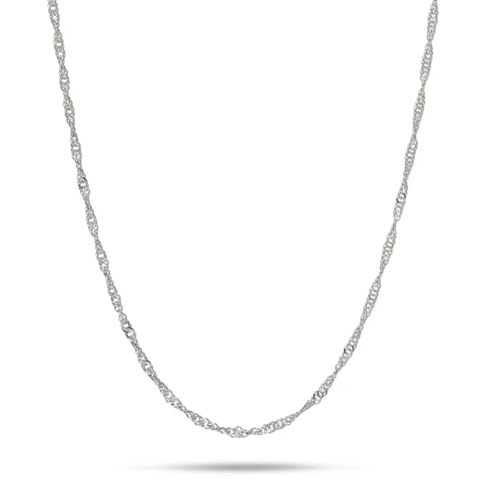 1.0mm Singapore Chain in White Gold