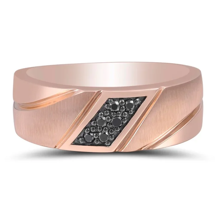 1/10 CTW Natural Diamond Wedding Ring in 10KT Rose Gold
