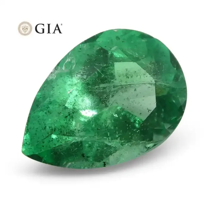 1.19 ct Pear Emerald GIA Certified Colombian F1/Minor