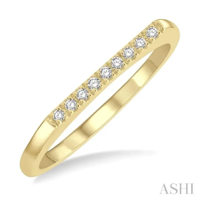 1/20 ctw Bar Top Round Cut Diamond Stackable Petite Ring in 10K Yellow Gold