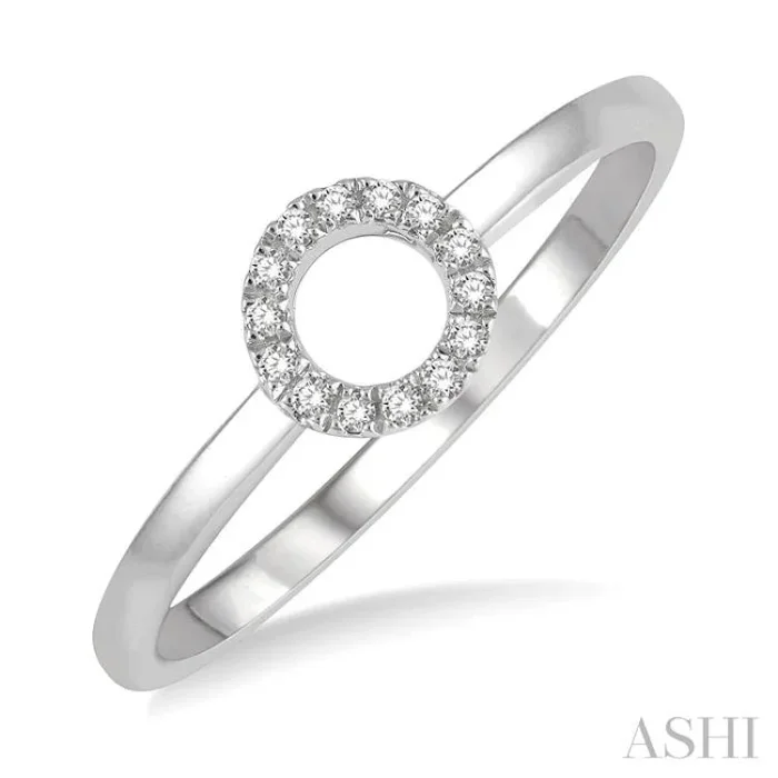 1/20 Ctw Cutout Circle Round Cut Diamond Stack Ring in 10K White Gold