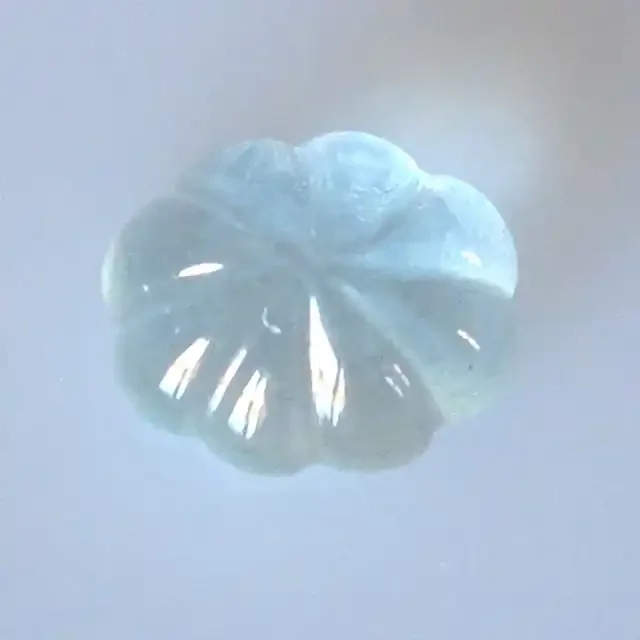1.29cts Natural Aquamarine Oval Fluted Cabochon