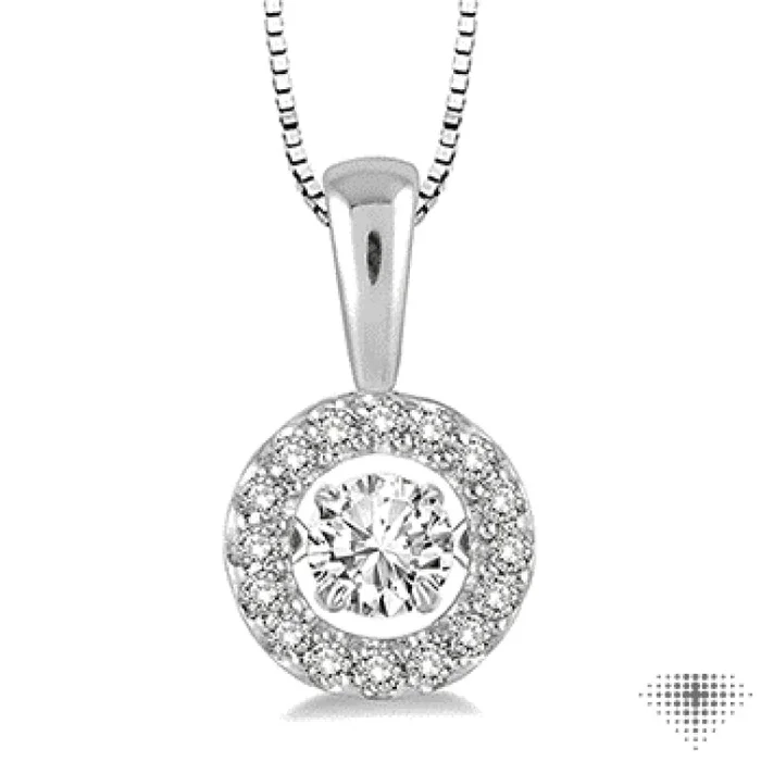 1/3 Ctw Diamond Emotion Pendant in 14K White Gold with Chain