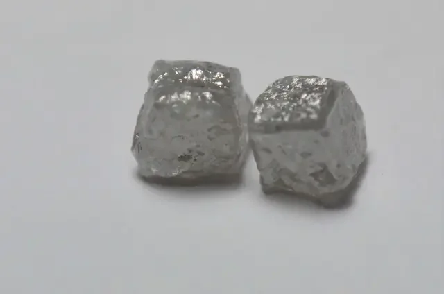 1.33ct pair 3.7mm silver grey cube diamonds SPECIAL OFFER 1.33ct