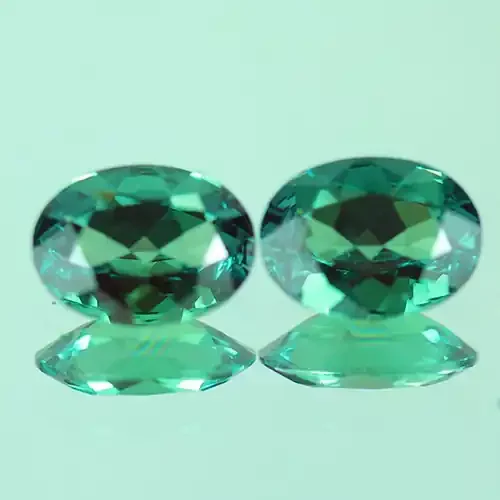 1.35 ct 7X5 MM BLUISH GREEN OVAL SHAPE NATURAL ALEXANDRITE PAIR