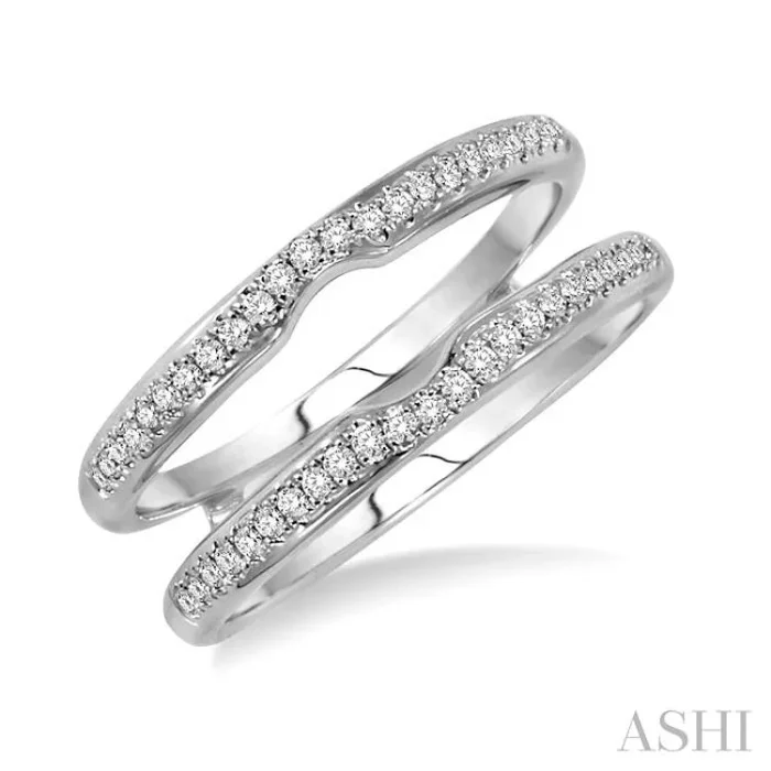 1/5 Ctw Round Cut Diamond Insert Ring in 14K White Gold