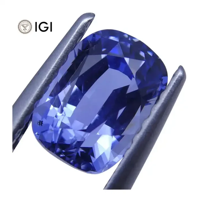 1.52 ct Cushion Blue Sapphire IGI Certified Unheated