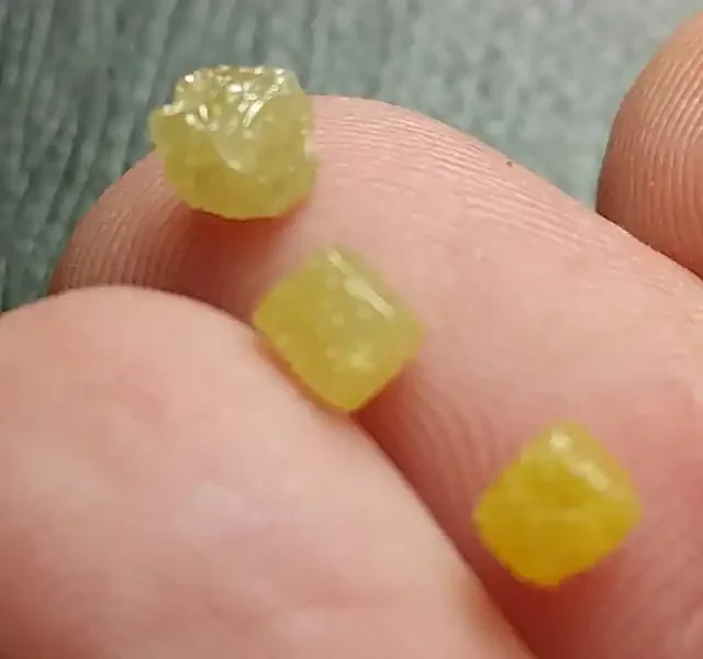 1.5ct 3.45mm parcel of 3 Deep yellow cube diamonds