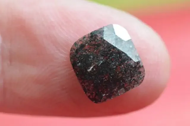 1.67ct salt and pepper cushion checker cut diamond conflict free untreated
