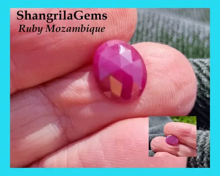 10.1mm RUBY oval Rose cut Mozambique unheated or treated