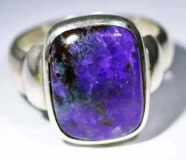 10 RING SIZE RARE SUGULITE SILVER [SJ4037]