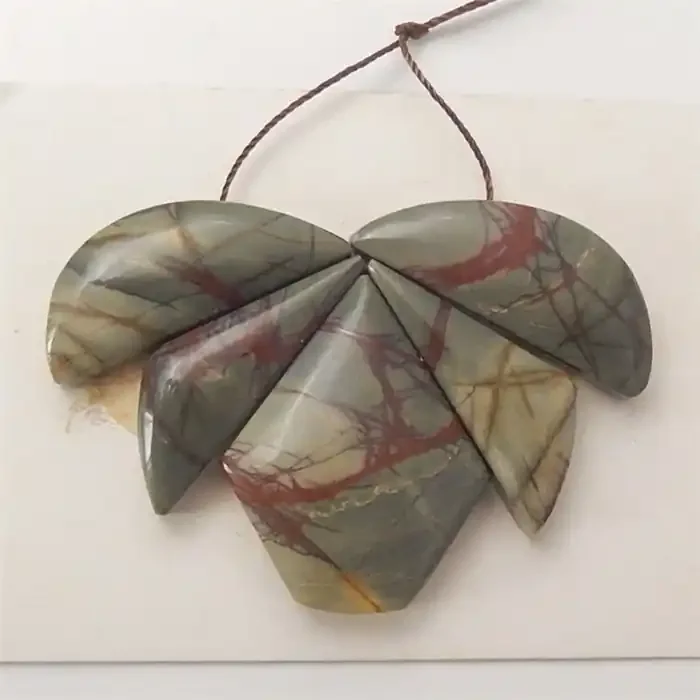 100ct New Design Natural Multi-Color Picasso jasper Intarsia Pendant (18060