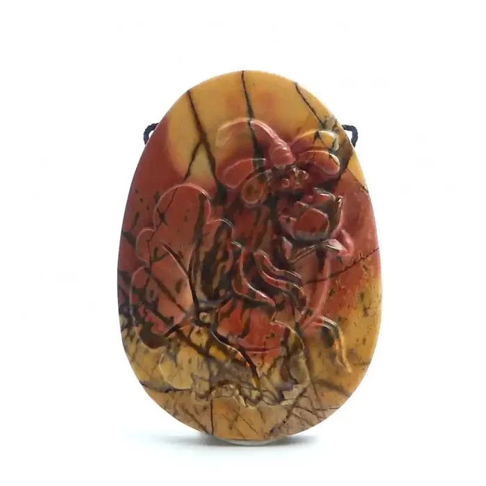 106.5cts Hand Carved Natural Flower Pendant Bead ,Multi Color Jasper Pendan