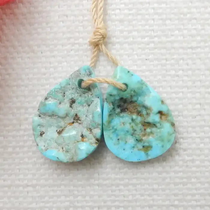 10cts Raw Turquoise Earrings,Handmade Gemstone ,Turquoise Earrings F78