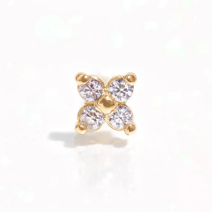 10k Solid Gold Shimmer Blossom Stud