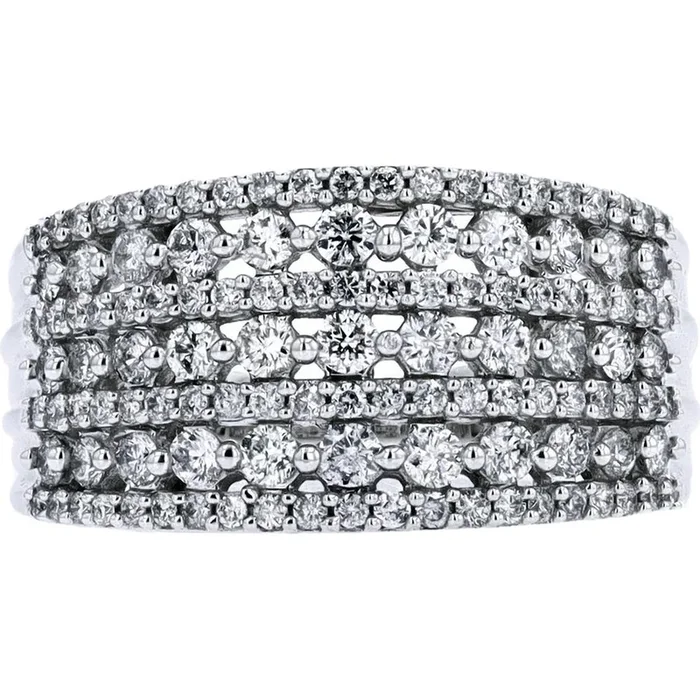 10K White Gold 1 Carat Diamond Cocktail Ring – Timeless Elegance