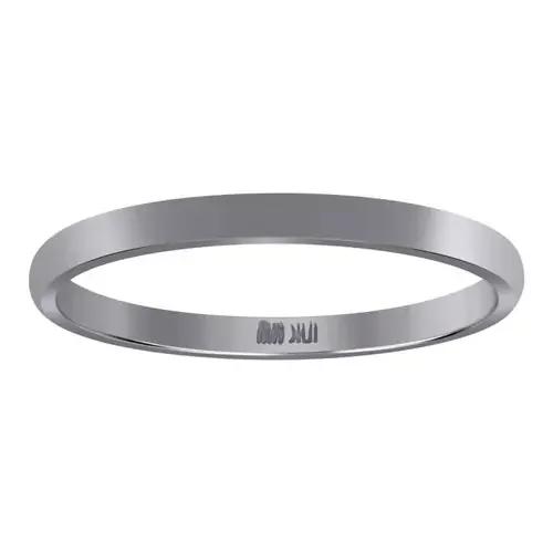 10K White Gold Unisex Solid Plain Comfort Fit 2mm Wedding Band Sizes 5 – 13