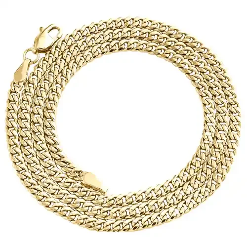 10K Yellow Gold 2.90mm Hollow Miami Cuban Link Chain Lobster Necklace 18-26 Inch