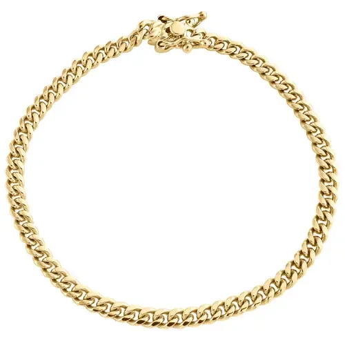 10K Yellow Gold 4.25mm Super Solid Miami Cuban Link Bracelet Box Clasp 7-9 Inch