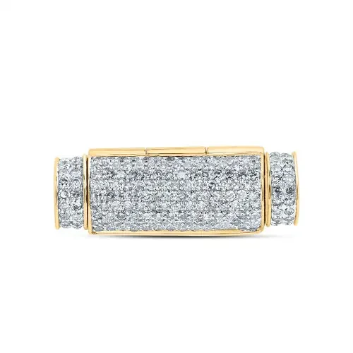 10K Yellow Gold 8mm Diamond Box Clasp Solid Rope Necklace Chain Bracelet 1.62 CT
