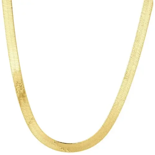 10k Yellow Gold Solid Necklace Silky Herringbone 5mm Chain 16 – 24 Inches New