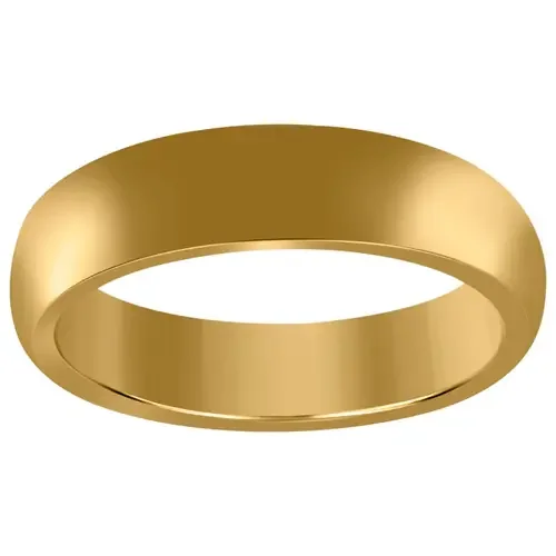 10K Yellow Gold Unisex Hollow Plain Comfort Fit 6mm Wedding Band Sizes 5 – 13