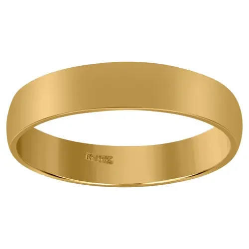 10K Yellow Gold Unisex Solid Plain Regular Fit 4mm Wedding Band Sizes 5 – 14